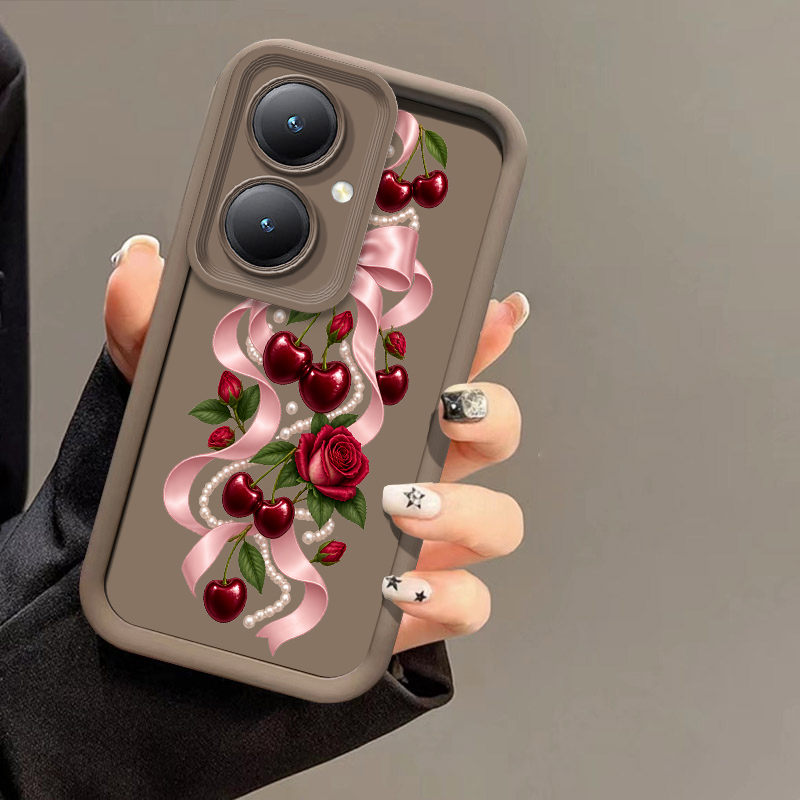 Vivo Y28 - Casing Telepon dengan Motif Kartun Ceri