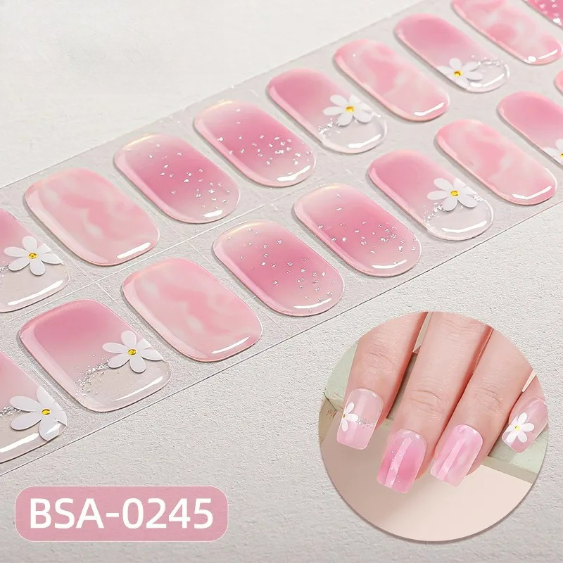Full Cover Adhesive - Strip Kuku Gel Semi Cured Tanpa