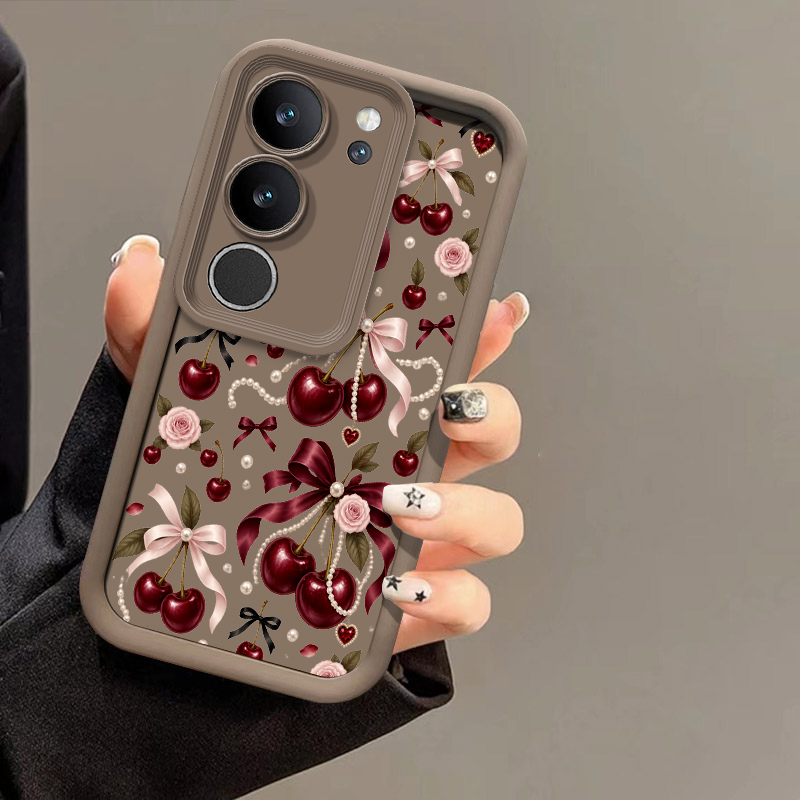 Vivo X200 - Casing Telepon dengan Motif Kartun Ceri