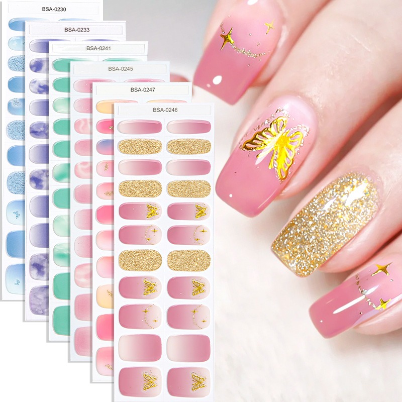 Strip Kuku Gel Semi Cured Tanp - Full Cover Adhesive ulasan dan harga